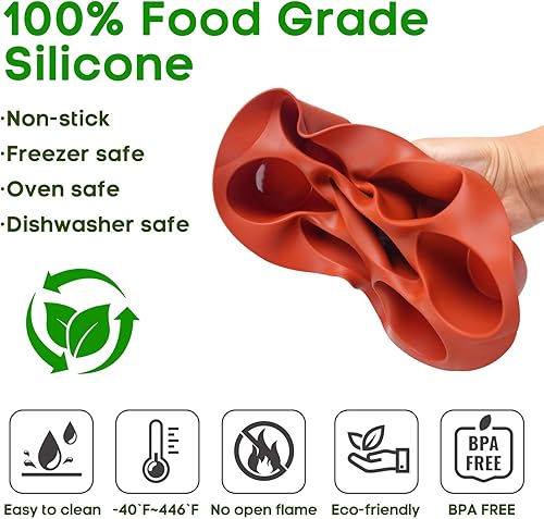 Miniatura 3 de Molde de silicona para freidoras de aire para hornear, antiadherente para 7 tazas para magdalenas, molde para cupcakes, bandeja para hornear huevos