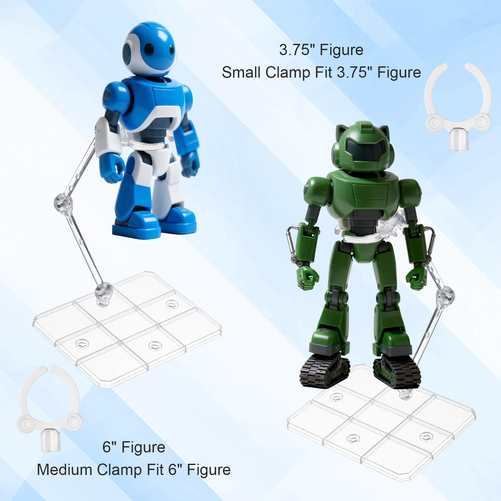 Abeillo 2Pcs Action Figure Stand Assembly Action Figure Display Holder Base Universal Humanoid Model Support Display Stand - Image 4