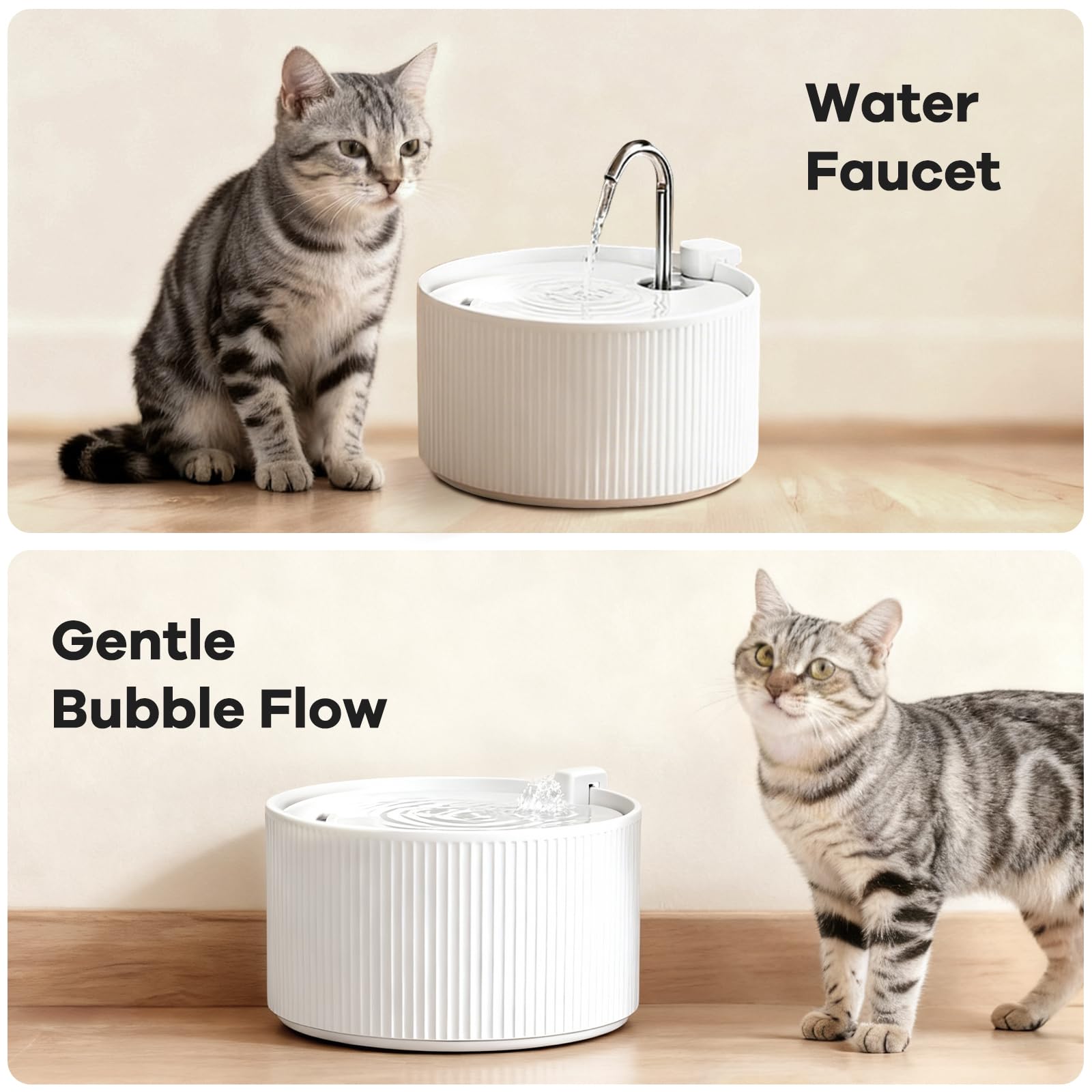 Upgrade Ceramic Cat Water Fountain, 2.2L/78oz Ceramic Cat Fountain, Automatic Ceramic Water Fountain for Cats, Pet Water Fountain with Ultra-Quiet Pump (White) - image 7