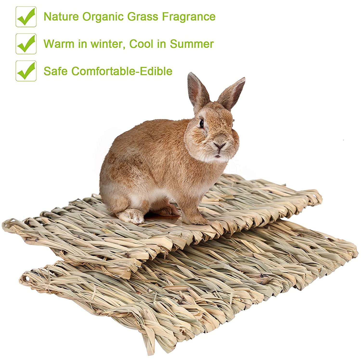 Casa de Conejos, escondite de Conejos, escondite de Hierba Tejido a Mano, cómoda casa de Juegos para Masticar para Conejillos de Indias, Chinchilla, Animales pequeños
