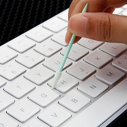 Vista 2 de Chinco 200 hisopos de limpieza para impresora de inyección de tinta, cabezal de impresión, cámara, lente óptica, equipo óptico (verde)