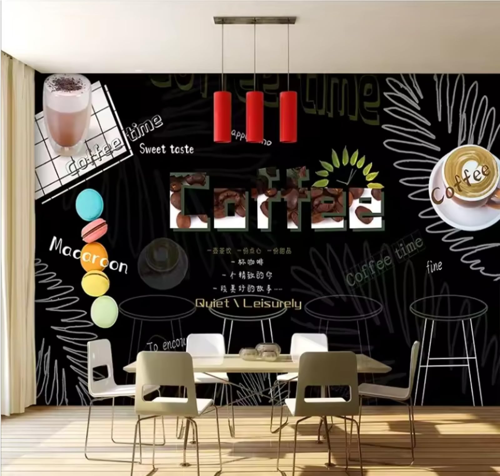 Mural tapeta tapeta tkanina ścienna tablica liść kawa mural tapety salon wystrój domu 3D obraz ścienny, 3D, 350 x 245 cm