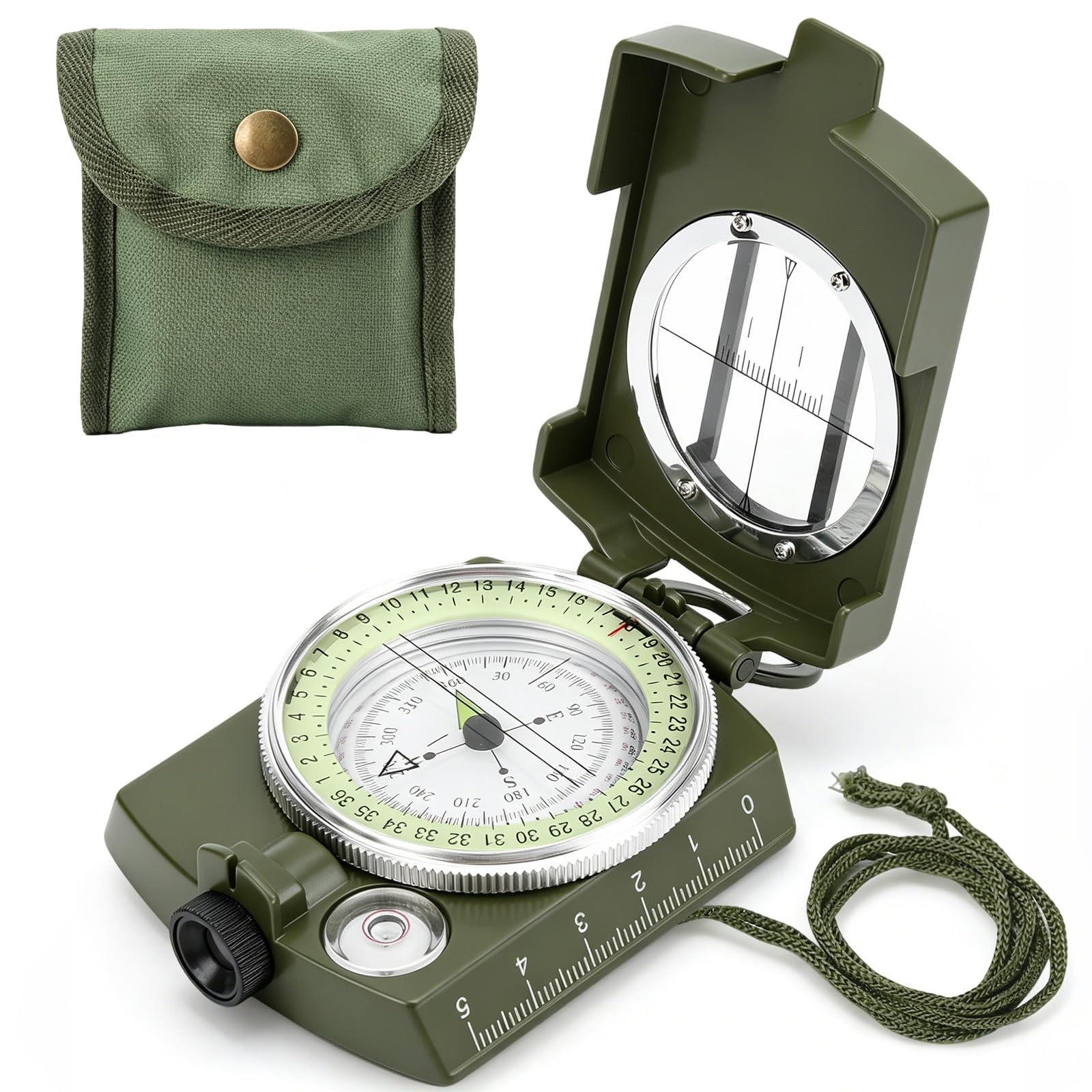 Foldable Multifunctional Luminous Hiking Navigation Compass, Portable Outdoor Compass for Hiking, Geology Survey