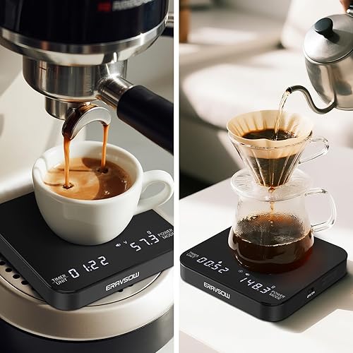 Miniatura 7 de Báscula de café con temporizador automático, mini báscula de espresso recargable con temporizador, escala de alta precisión de 4.4 lbs0.00 oz para