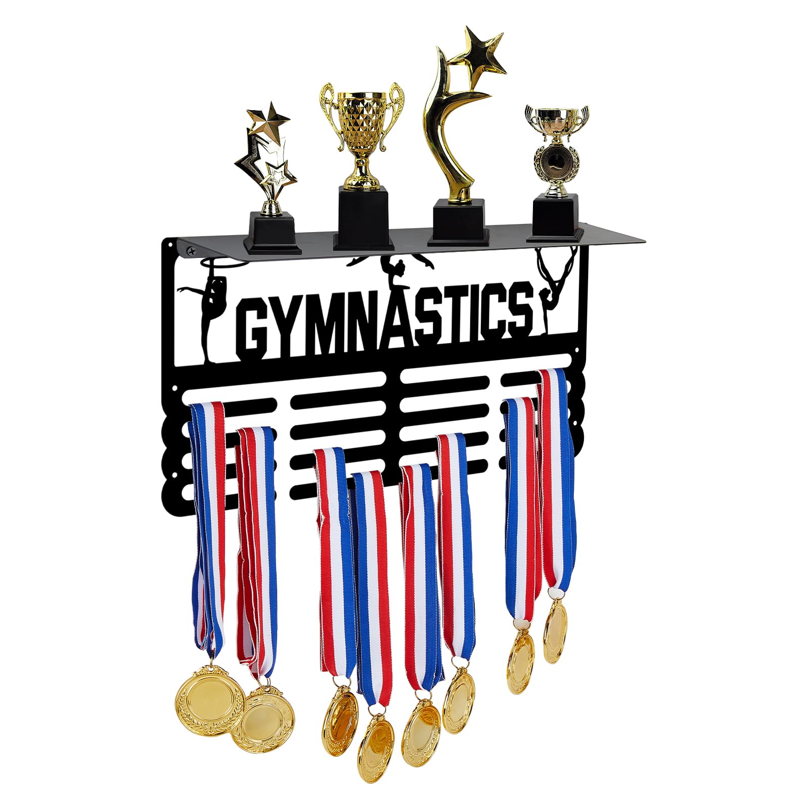 SUPERDANT Cheer Leaders Estante para Medallas, Estante para Trofeos, Colgador para Medallas Deportivas, Estante para Premios, Ganchos para Medallas para Atletas, 40x20 cm