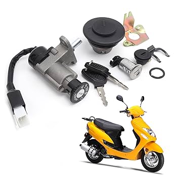 XuanGui OU ブラウンスイッチ 3ピンキーボード６０個 Amazon.com: Ignition Switch, 4 Wire Fuel Fuel Ignition