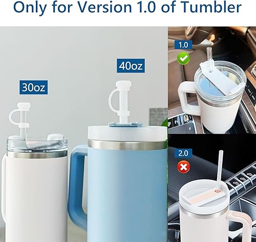 Miniatura 2 de Stanley Cup - Paquete de 6 tapones de silicona a prueba de derrames, compatibles con Stanley Cup 1.0 de 40/30 onzas, tapón de popote con 2 tapas de