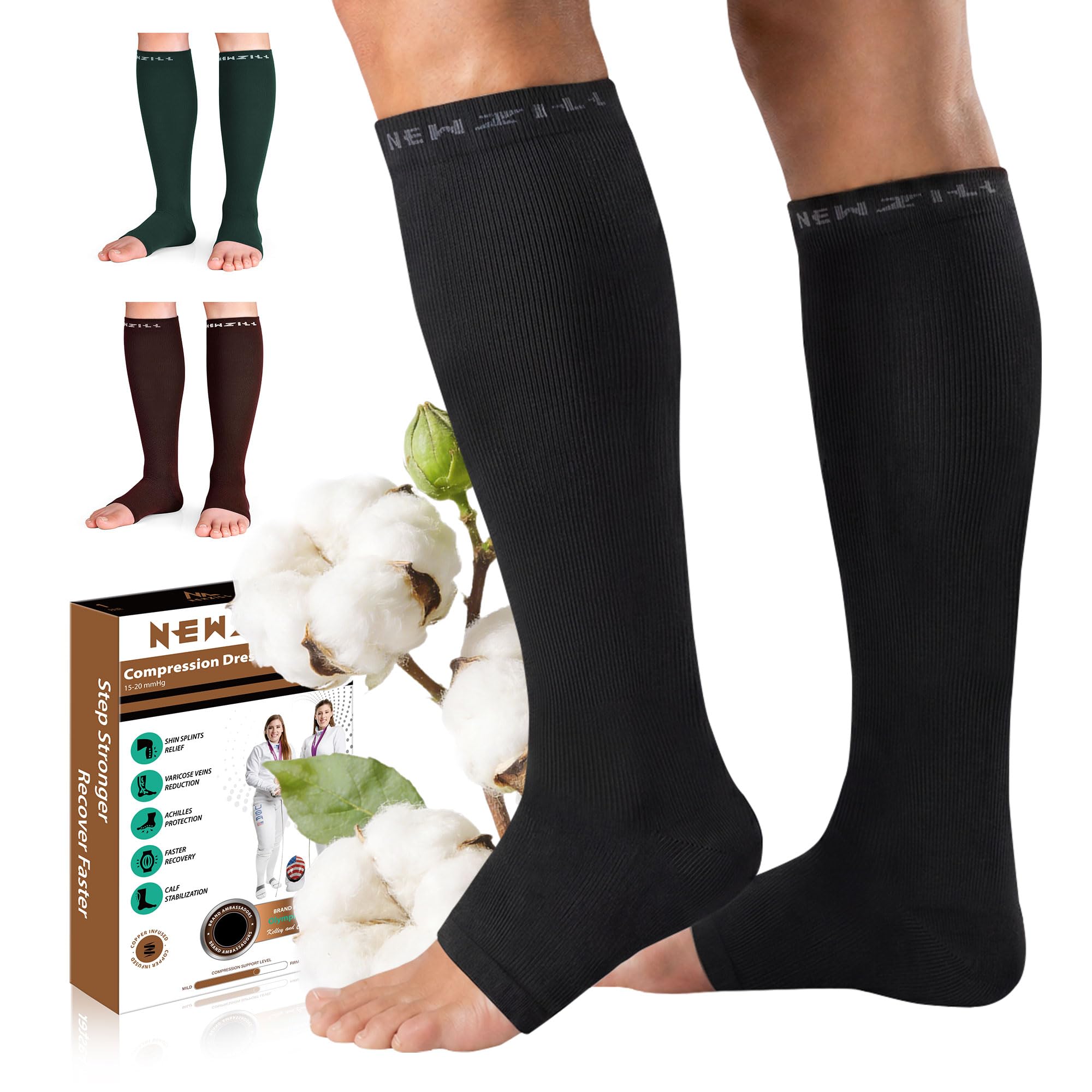 NEWZILL Compression Socks Open Toe