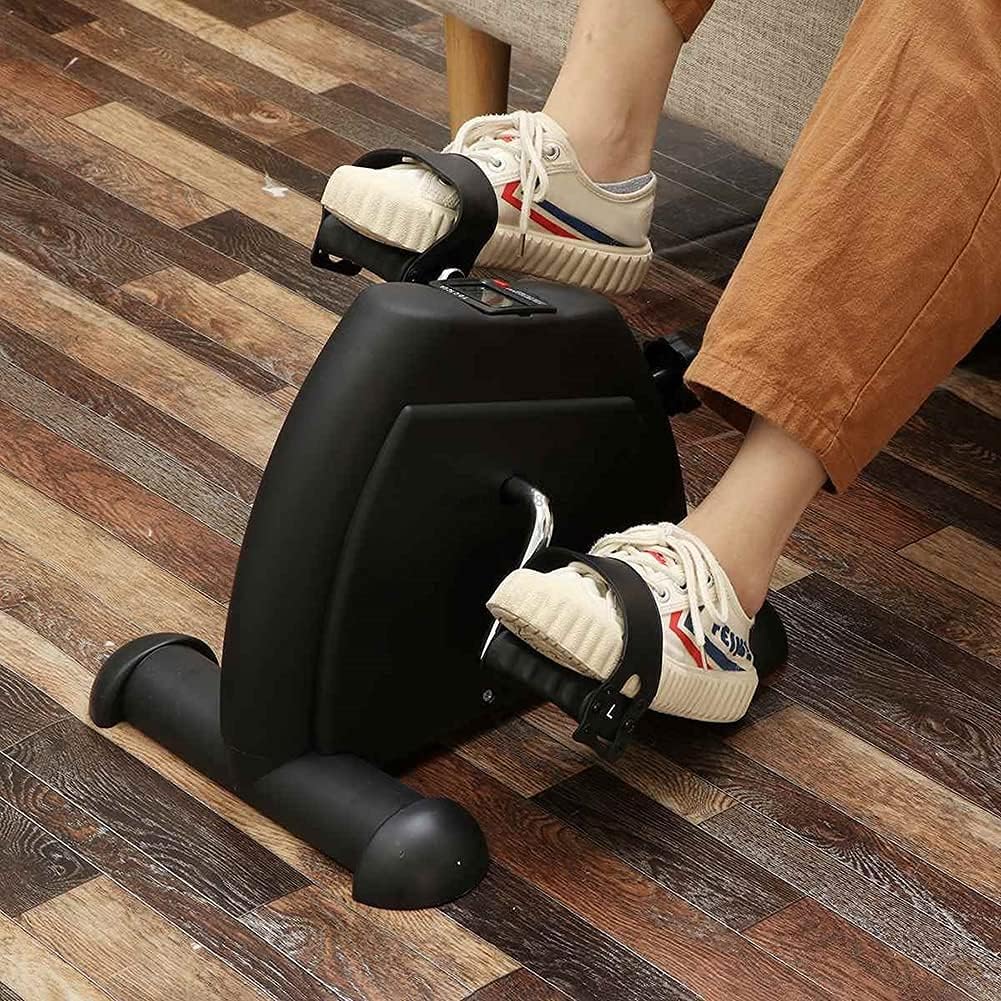 Pedal Exerciser Portable Mini Exercise Bike Home Leg Arm Cycle Bike with LCD Display & Adjustable Resistance Knob for Gym Fitness Training