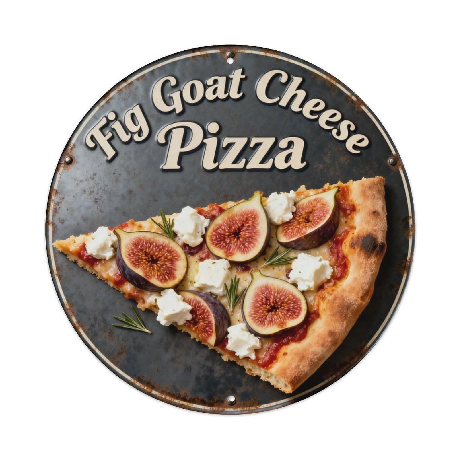 Fig Goat Cheese Pizza Metal Tin Sign Plaque