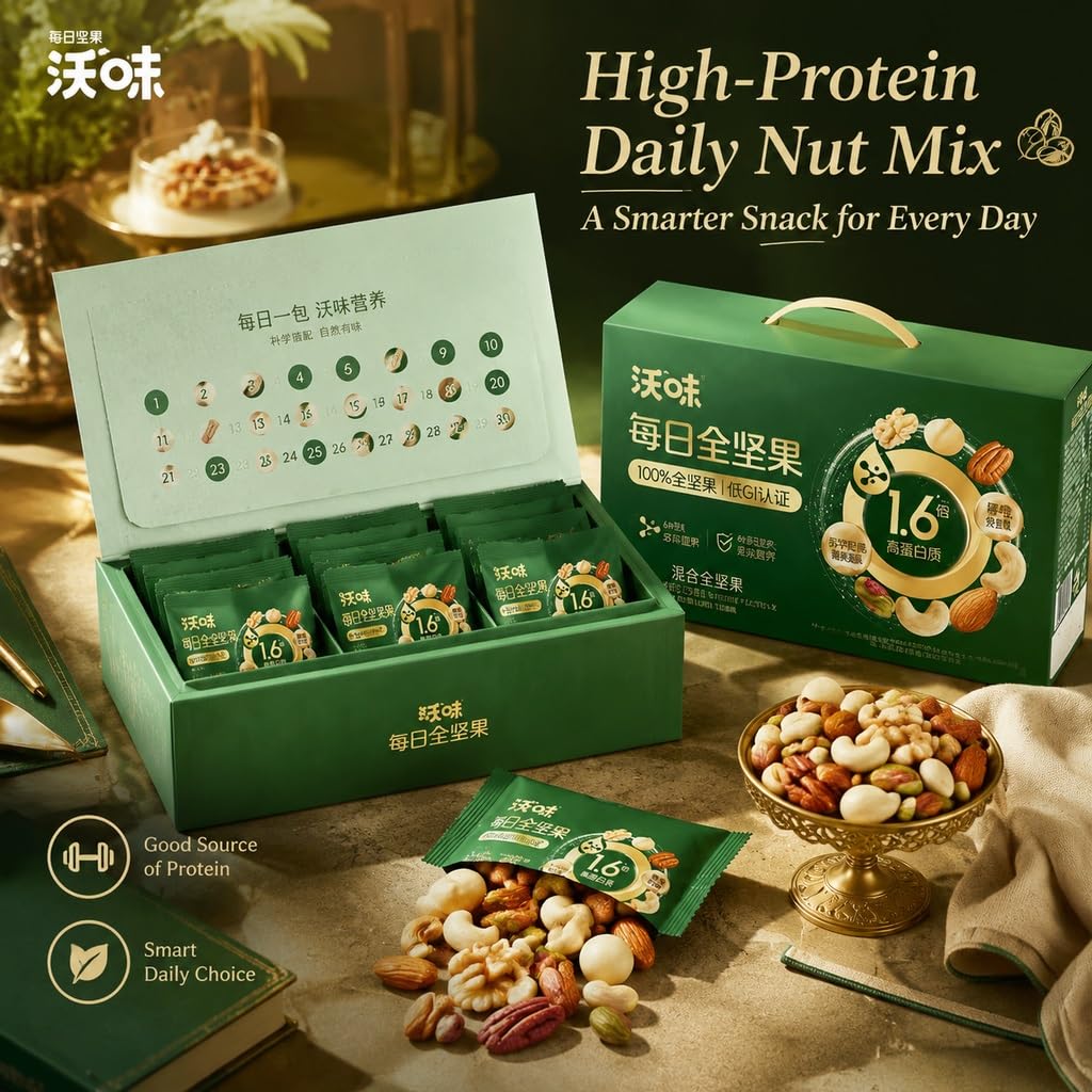 Snack Quotidiano Con Noci Miste Pure, Combinazione Da 660 G 30 Confezioni Confezionate Singolarmente, Leggermente Tostate For Un Gusto Croccante E Naturale, Dolcetto Salutare Portare Sé