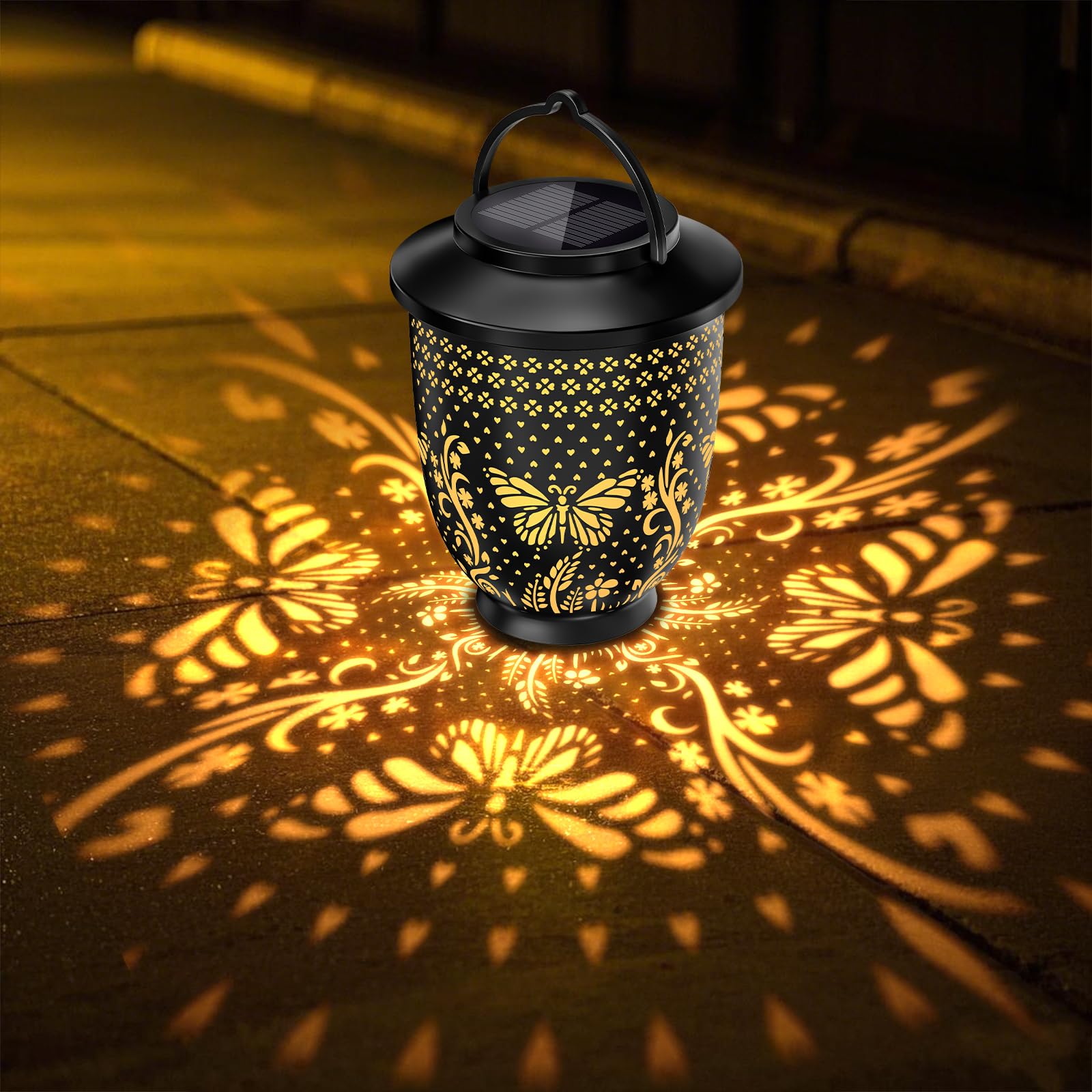 Ambaret Butterfly Solar Lantern Outdoor Waterproof - Hanging Solar Lights Decorative Gifts for Women Mom, for Garden Decor, Backyard, Patio, Yard, Lawn, Porch (Butterfly)