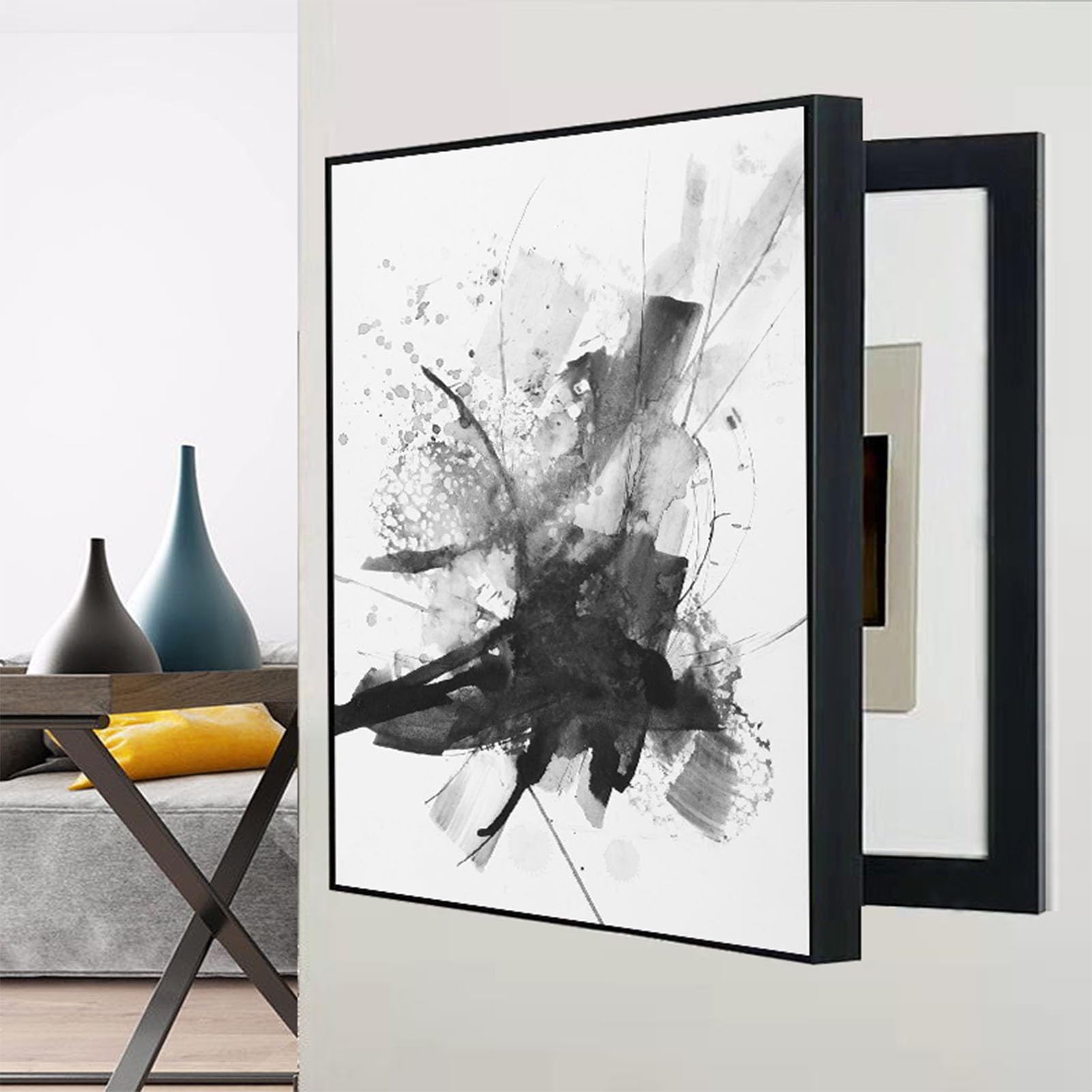 Decorativa Moderna Eléctrica Contadores Estilo Vertical Cubre Cuadro Electrico Tapa Caja Fusibles Armario Pasillo Estudio(D,50x70cm)