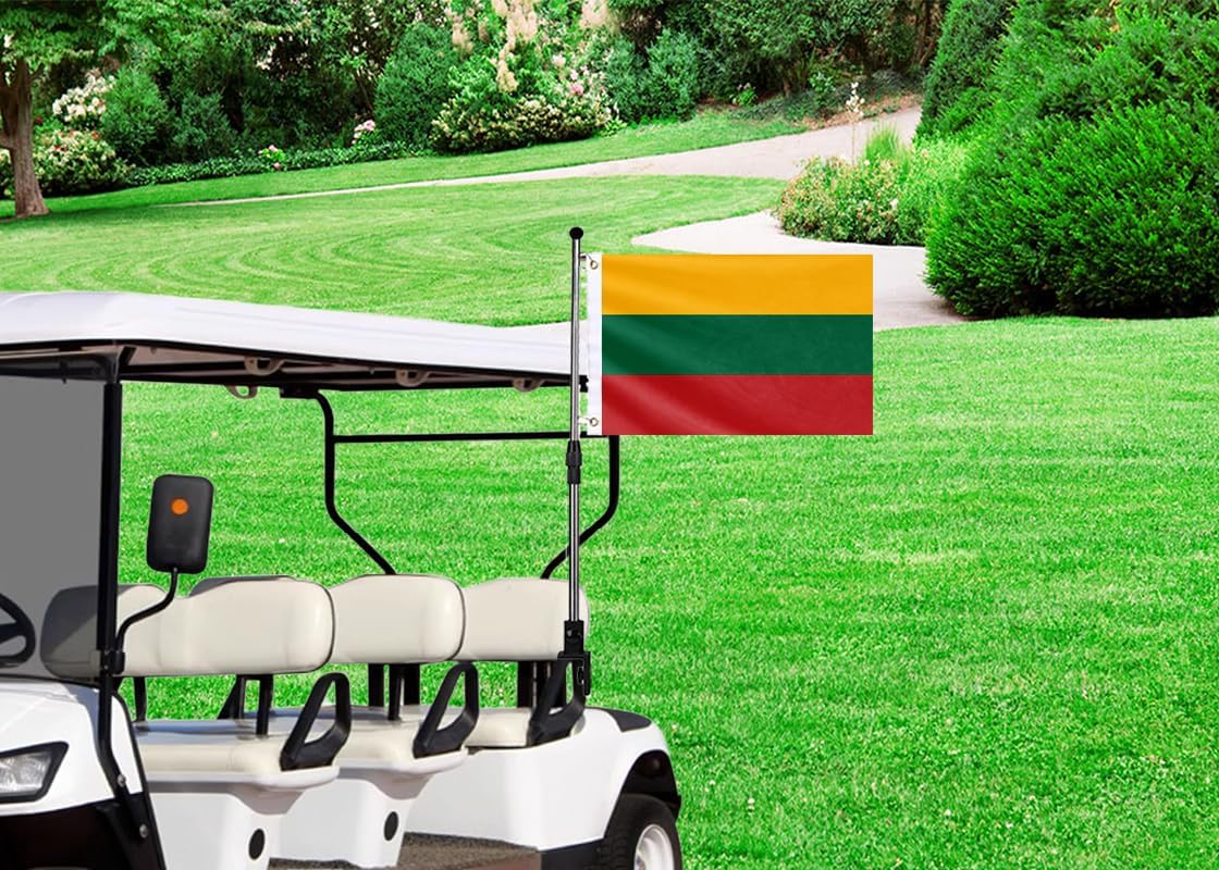 Double Sided Lithuania Boat Flag 12x18IN Lithuanians Marine Small Flag Bright Colors Fade Proof Nylon Truck Motorcycle Banner with 2 Brass Grommets Outside image 3