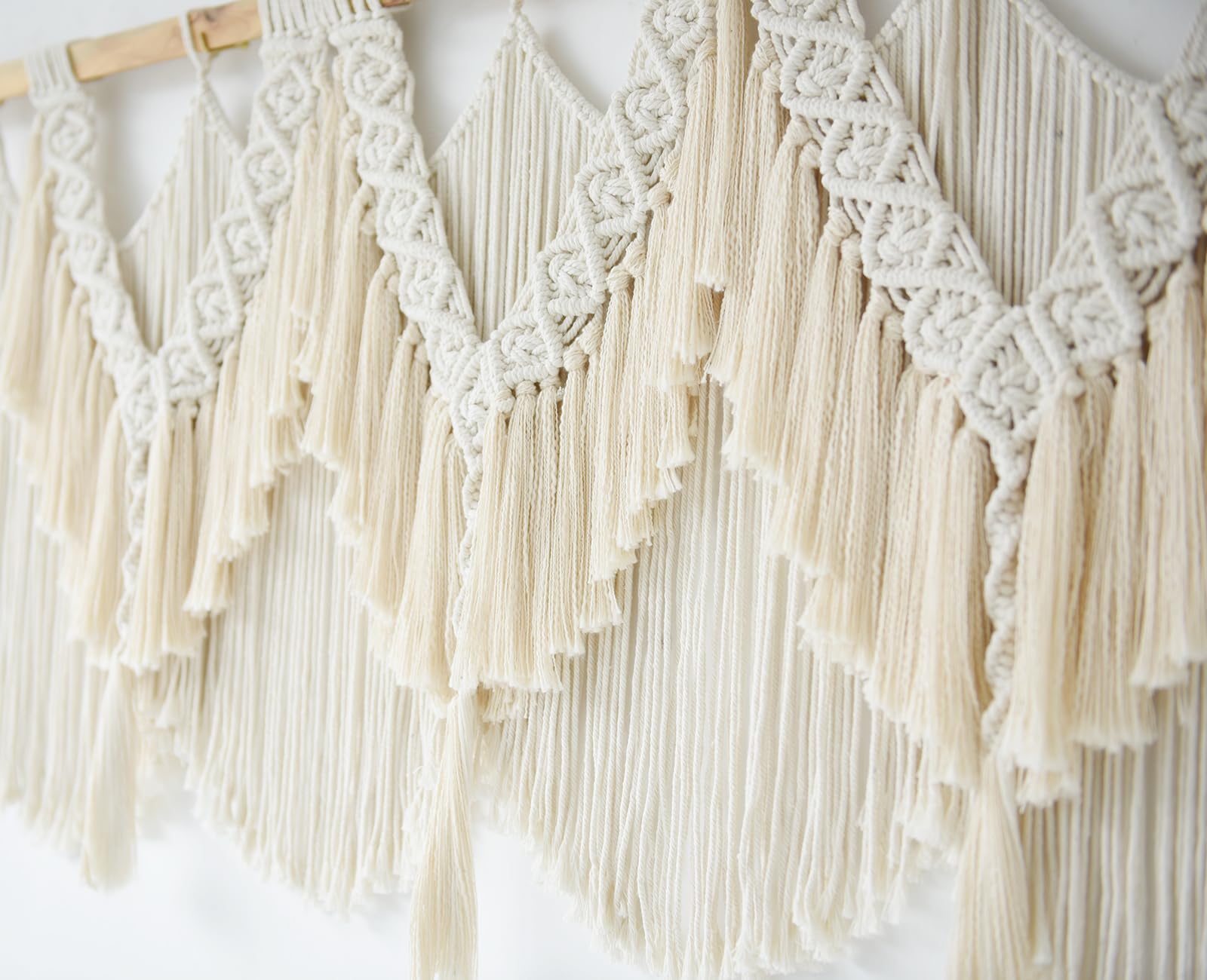 Macrame Wall Hanging Wedding Hanger Macrame Wall Decor Dorm Craftsmanship Handmade Tassel Knotting Boho Fiber Art Home Room Decor 47" W x 25" L