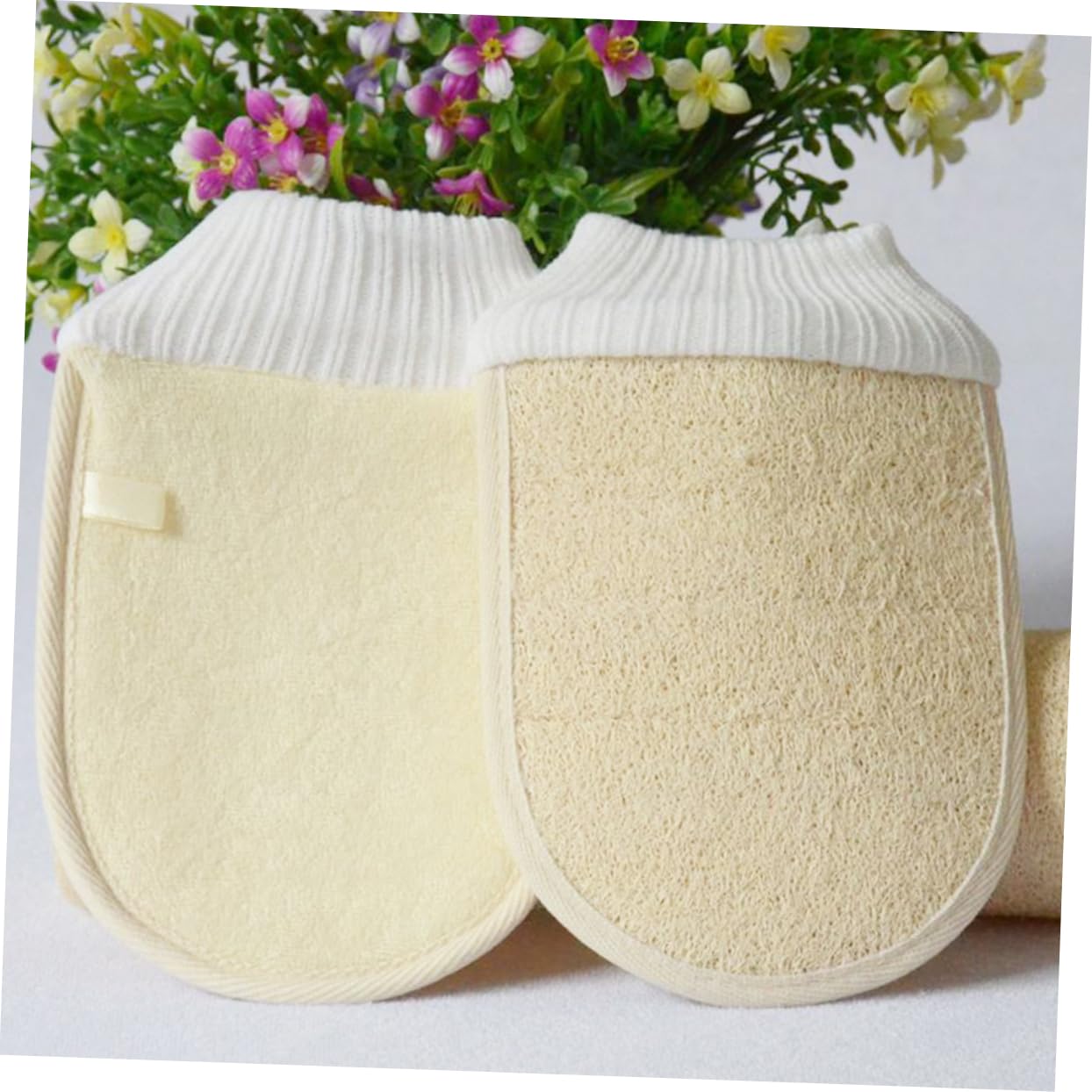 6piezas Esponjas De Luffa Natural Para Baño Exfoliantes y Suaves Incluye Guante Banda Para Espalda y Rodajas De Luffa Para Cuidado Piel y Spa