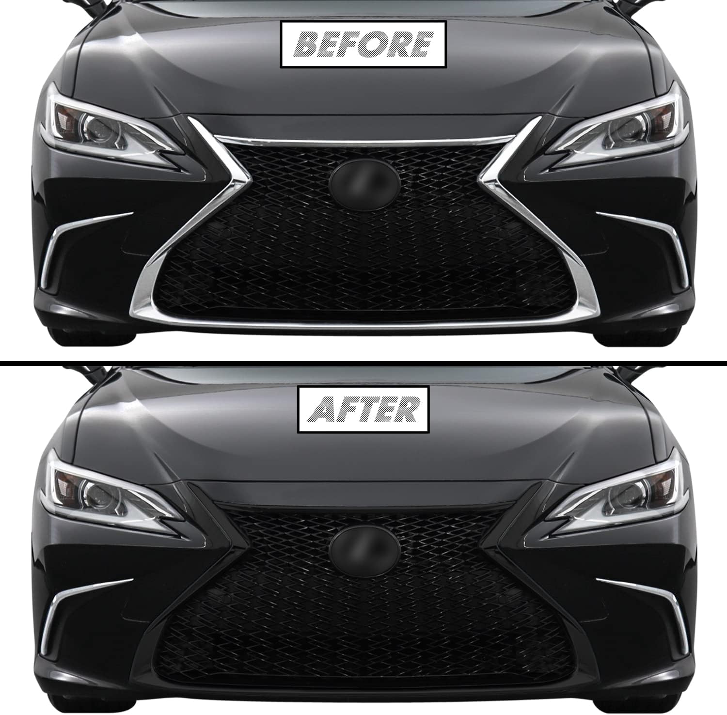 Chrome Delete Blackout Overlay For 2016-21 Honda Civic Front Grill Trim