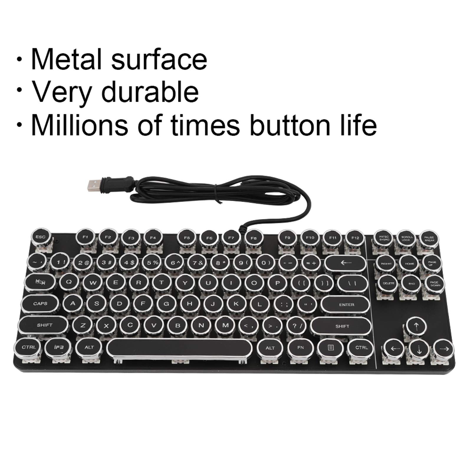 PUBG – Clavier Mécanique Vintage à Capuchon Rond, pour Plateau de Jeu, Cafés Internet, Accessoire Informatique