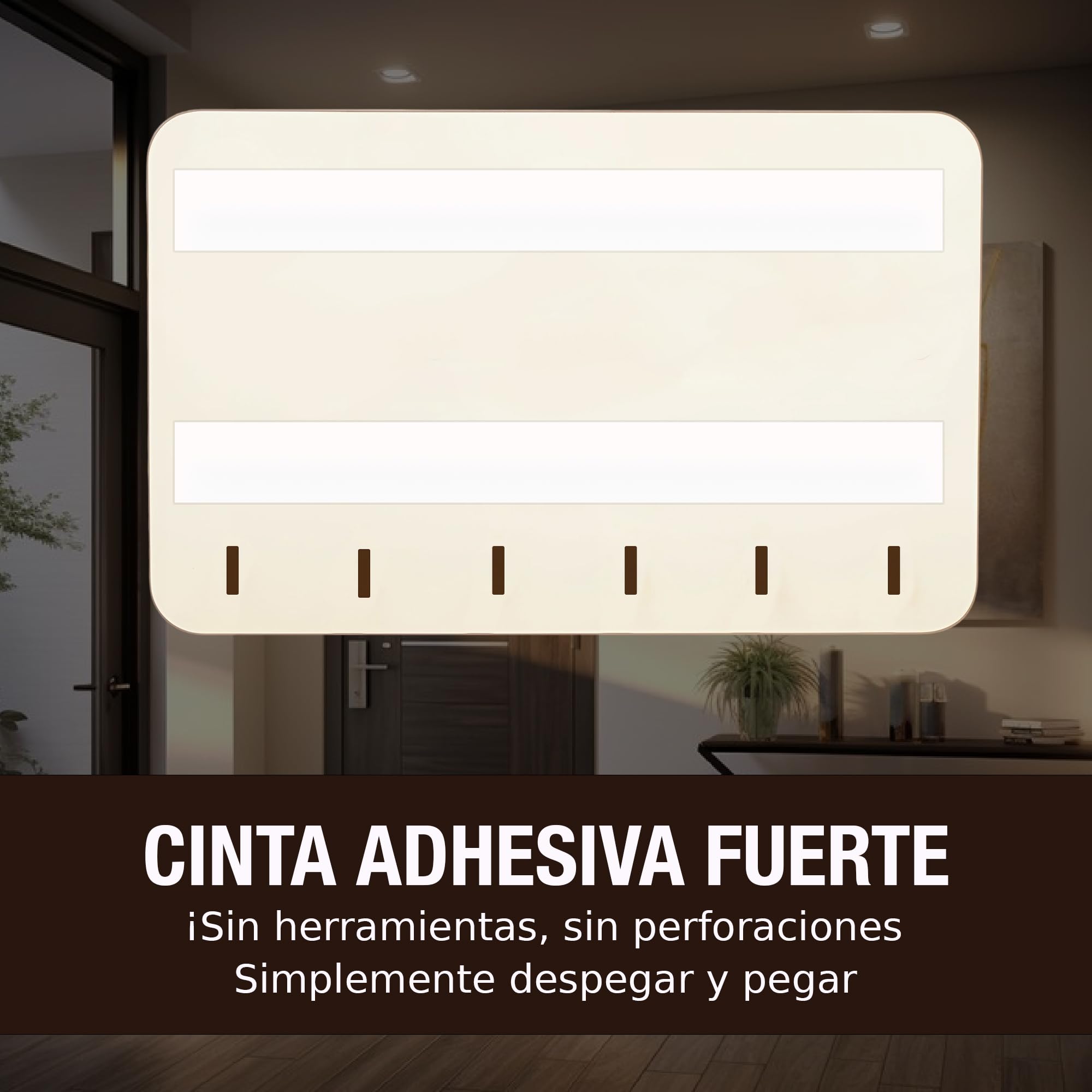 Colgador de Llaves Madera con Marco de Fotos 6 Ganchos, Llavero de Pared para Colgar Llaves sin tacos Colocar Llaves Colgador de Llaves Personalizado (MARCO)