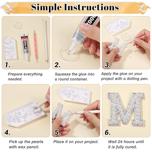 Miniatura 6 de B7000 - Kit de aplicador de pegamento con diamantes de imitación, pegamento transparente B-7000 con punta de precisión, bolígrafos lápiz óptico,