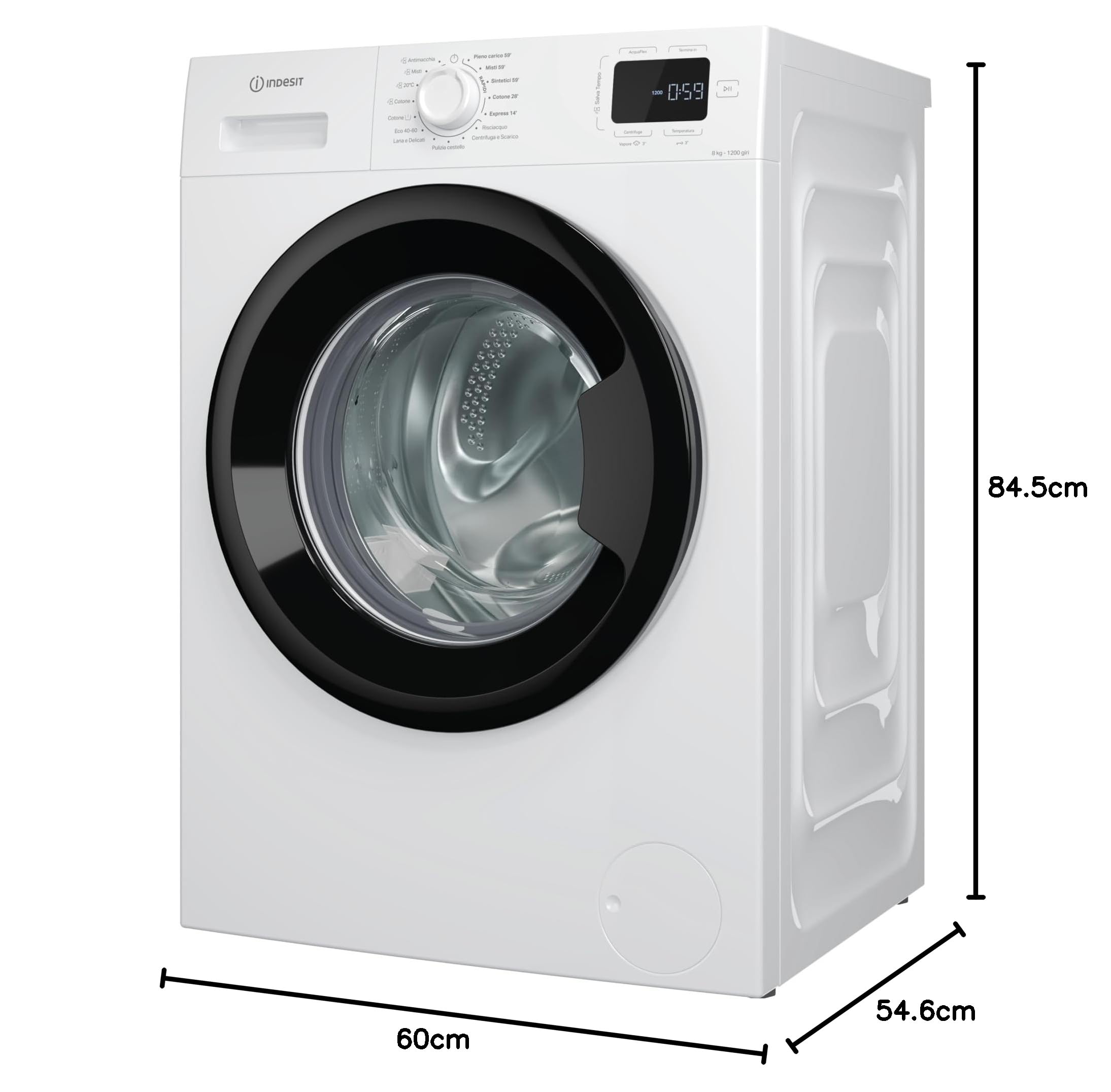 Indesit Lavatrice a libera installazione a carica frontale Indesit: 8,0 kg - IM R268B MY TIME IT