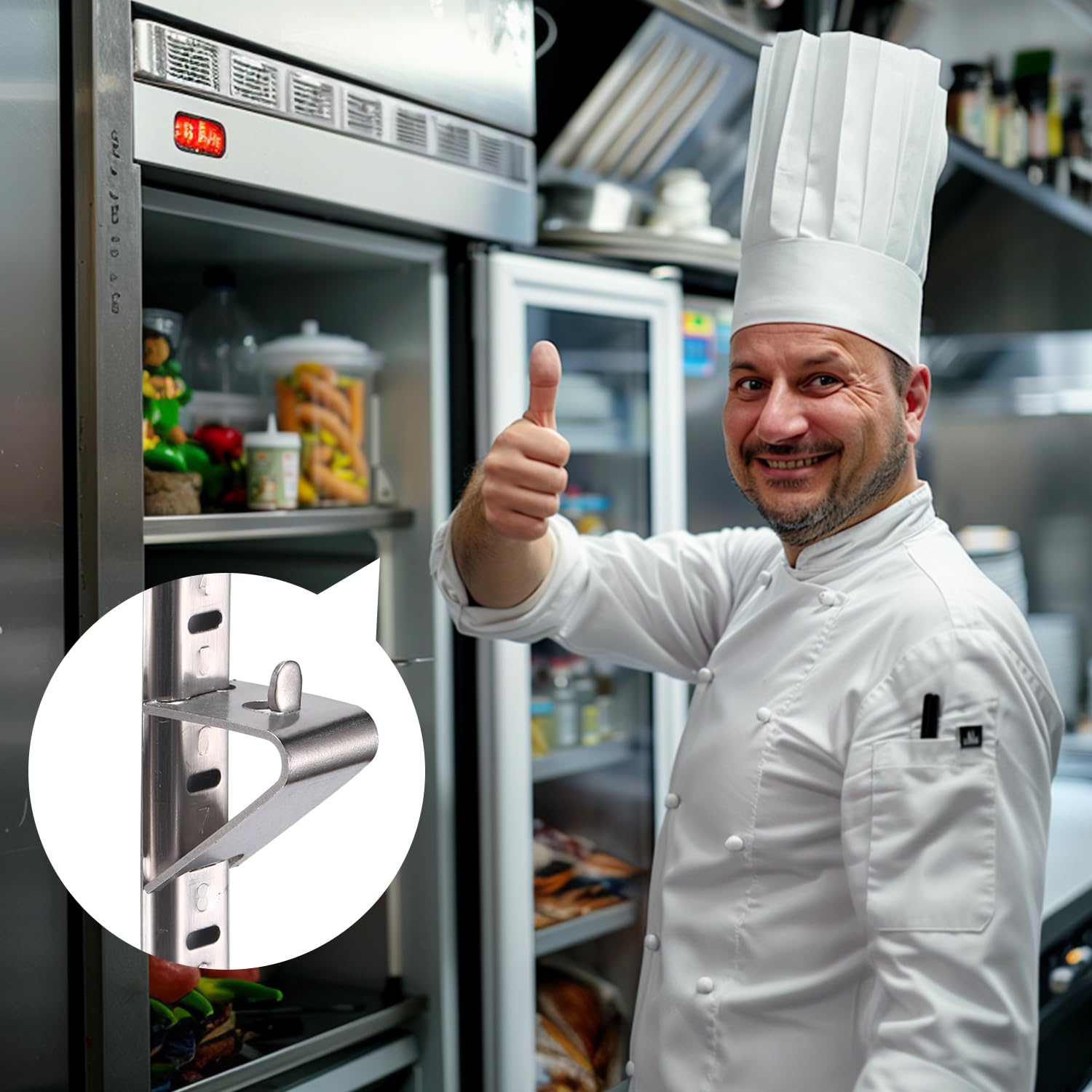 Refrigerator Shelf Clips - Stainless Steel -5