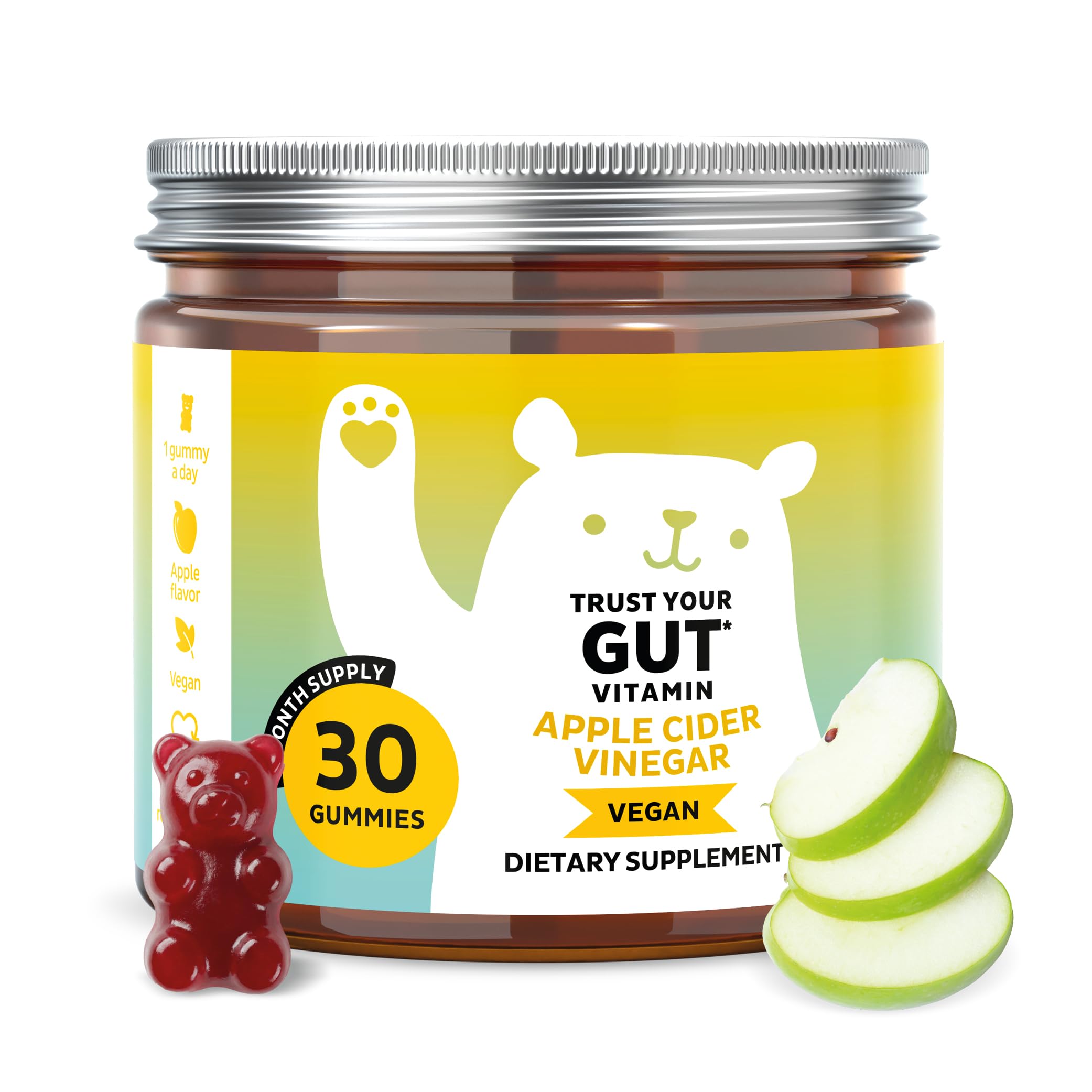 Bears with Benefits Gomas de vinagre de maçã com vitamina B6, romã e beterraba, 30 gomas