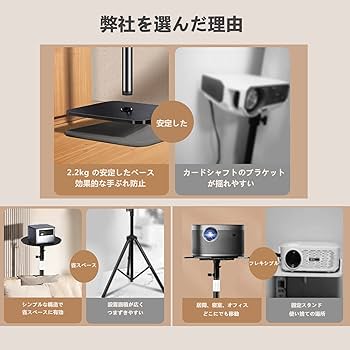 Amazon.co.jp: プロジェクター スタンド トレイ 付き 角度調整