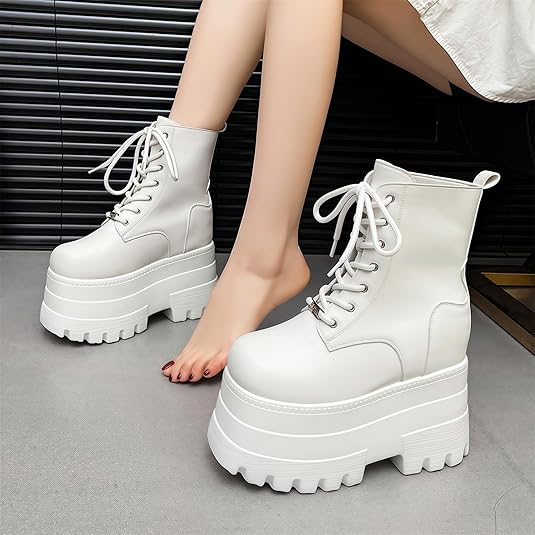 Amazon | [NOKIJP] 厚底ブーツ レディース 19cm 靴 シークレットブーツ