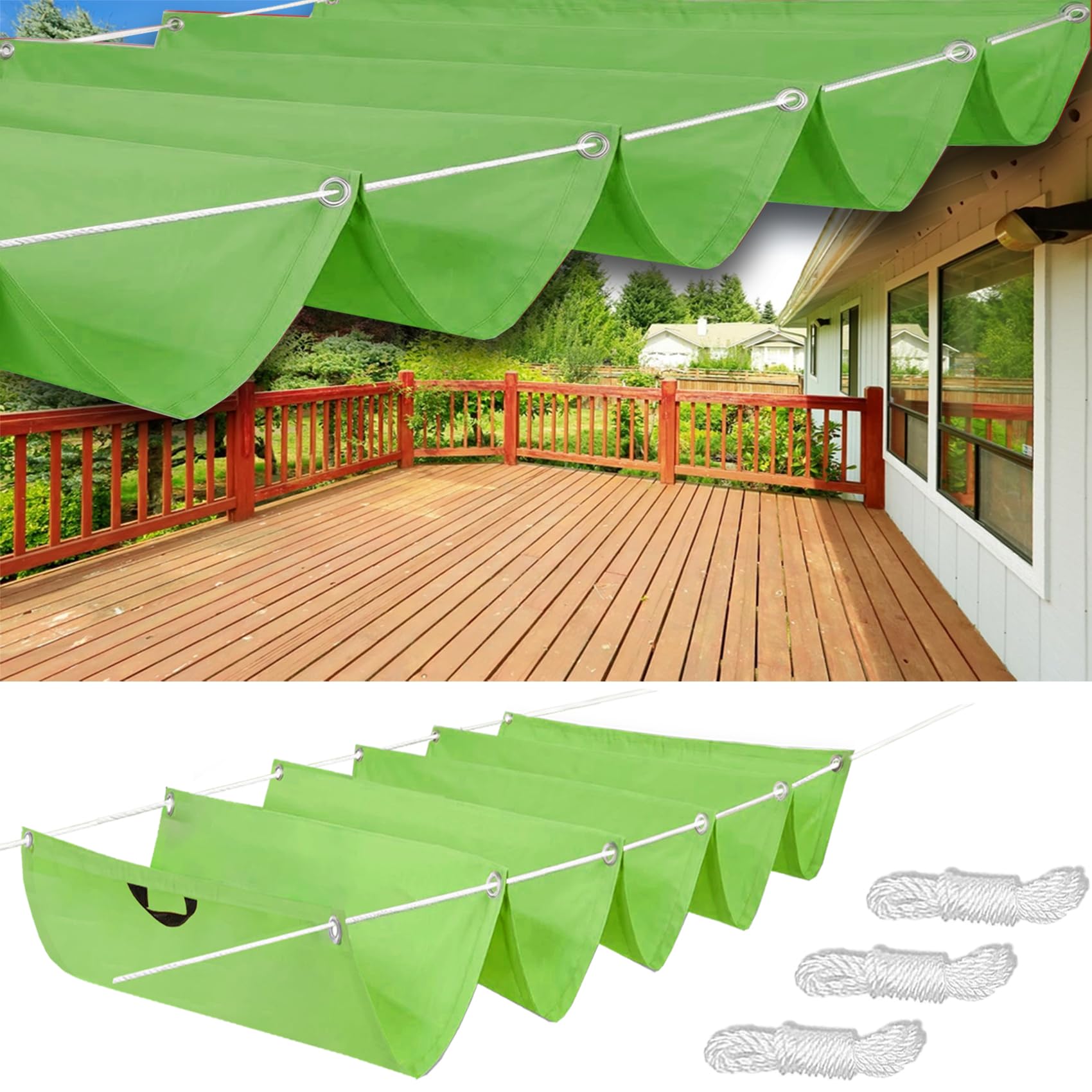 Voile d'ombrage pour pergola vert tendre pour sublimer votre terrasse