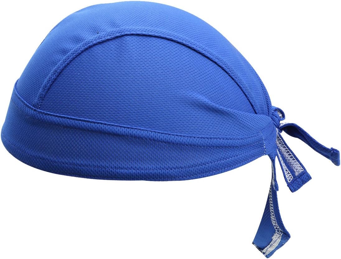 TESOON High-Performance Mesh Dew Rag Cooling Skull Cap for Riding Skiing Motorcycling Trekking Mountain climbing Blue