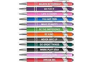 12-Piece Motivational Stylus Pens with Snarky Quotes for Stylists and Office Workers