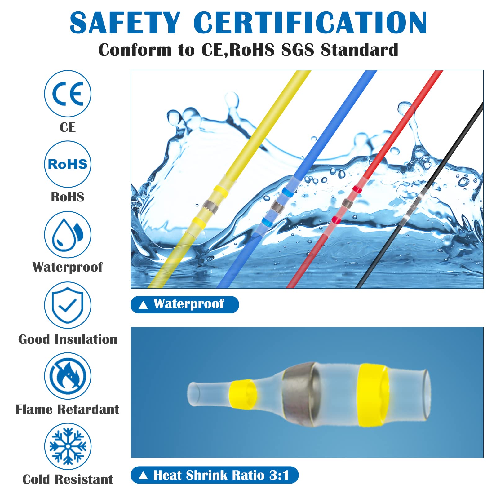 200PCS Solder Seal Wire Connectors, Camtek Heat Shrink Solder