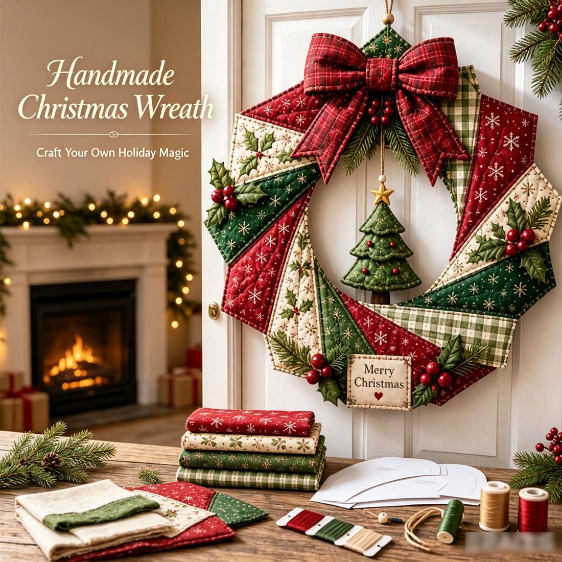 Kit Ghirlanda Natalizia Fai Da Te In Tessuto, Decorazione Festiva (#2)