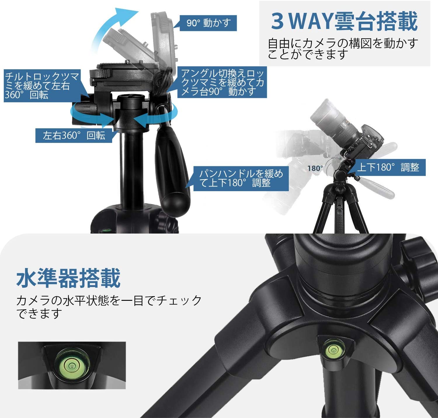 Amazon | Eienn 三脚 カメラ用 一脚可変式 全高190cm 脚径25mm 5段