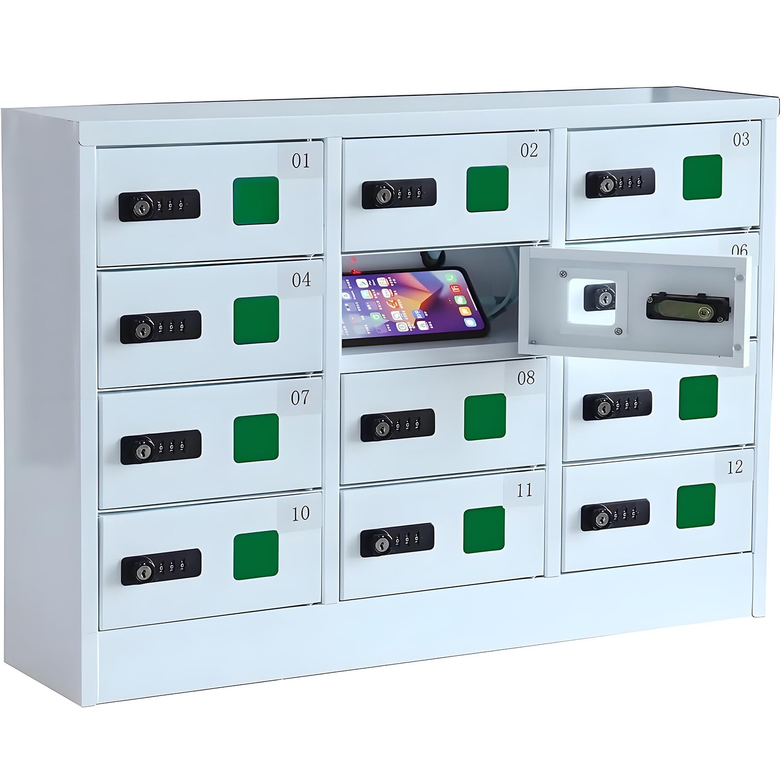 GTHTUHFD Cellphone Locker With Combination Lock, Rechargeable Mobile Phone Storage, Usb Charging Station For Cell Phones, Mobile Phone Charging Cabinet