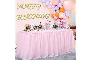 NSSONBEN 6FT Pastel Table Skirt Tablecloth