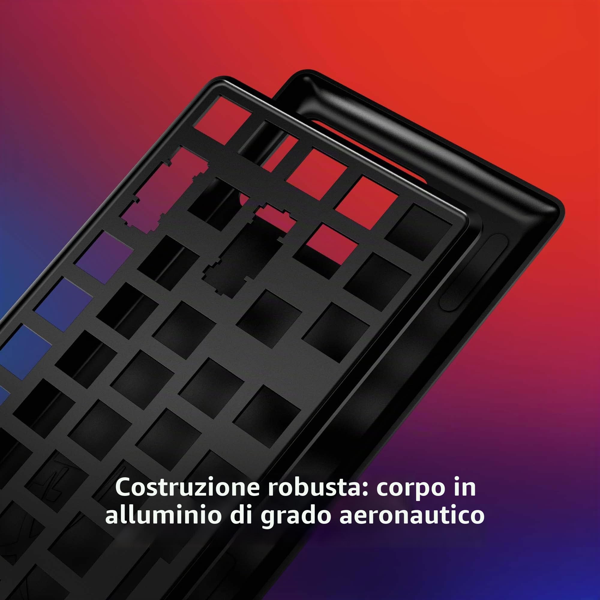 HyperX Alloy Origins PBT, Tastiera Meccanica da Gaming Cablata, Illuminazione RGB, Telaio in Alluminio, 80 Milioni di Pressioni, Copritasti presenti, 3 Dispositivi Collegabili, Layout Inglese, Nera