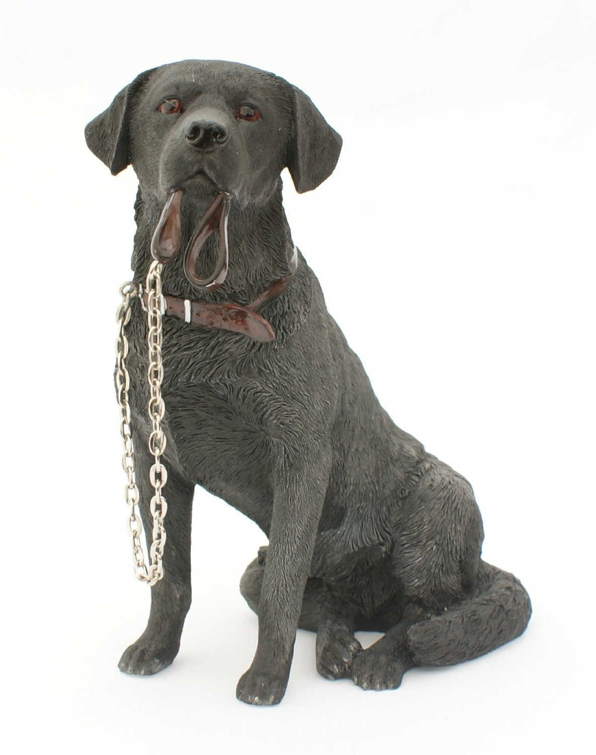 LP08280 Sitting Walkies Black Labrador, Resin, h17cm