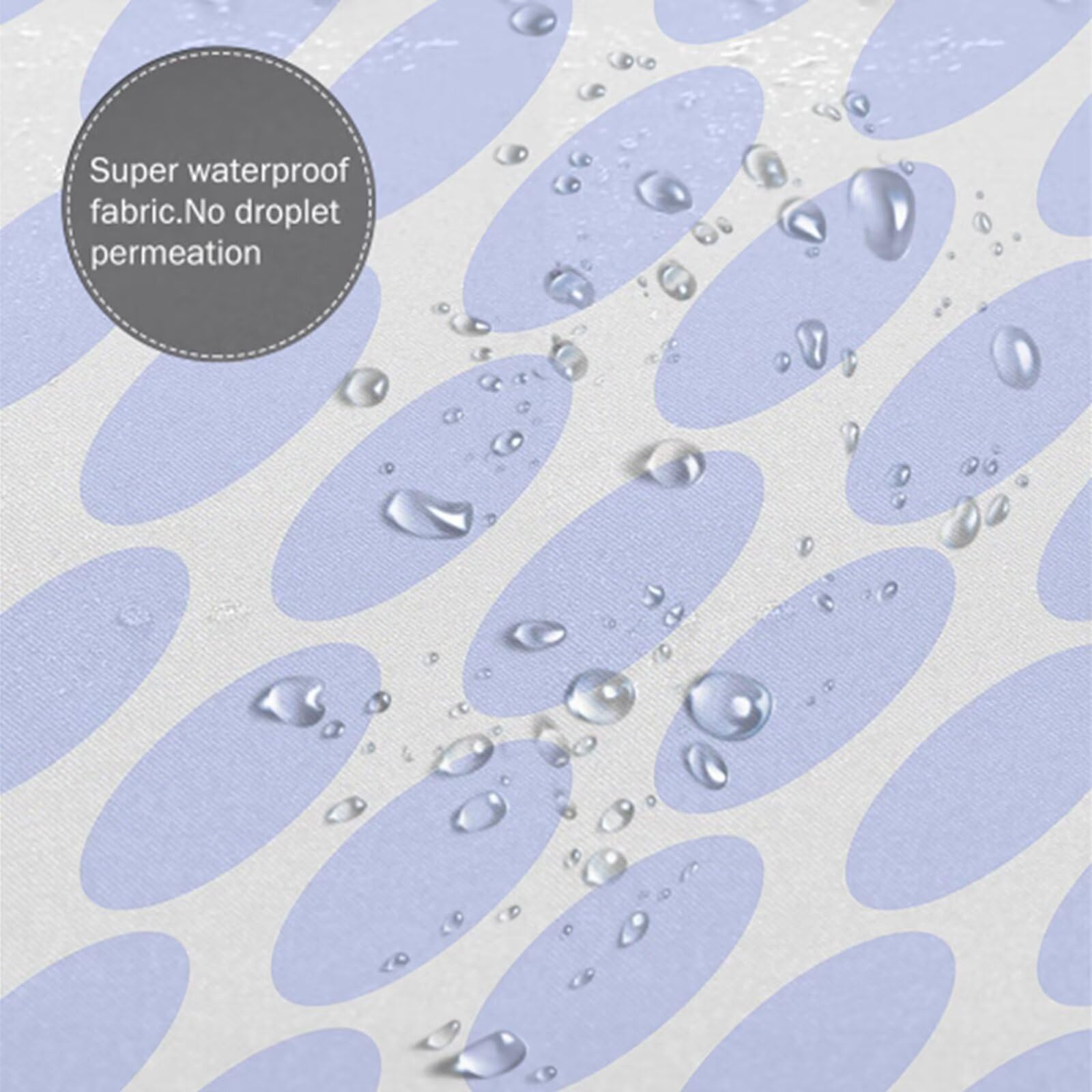 Rideau de Douche 180x220 cm - Tissu Polyester Imperméable Anti-Moisissure - 12 Anneaux Inclus - Ourlet Lesté pour Stabilité - Lavable en Machine - Idéal de Baignoire et Douche - Bleu & Bohême Y1#522