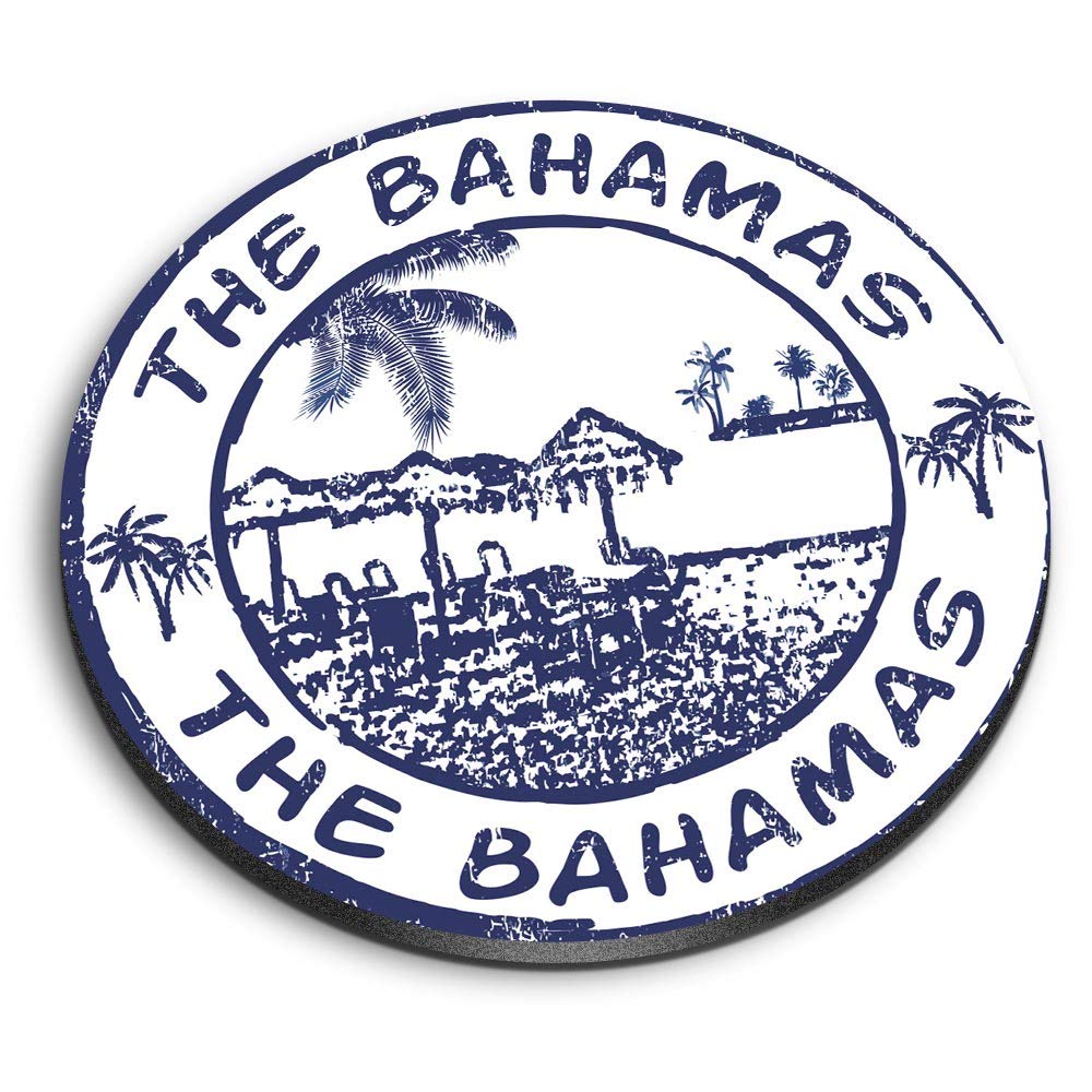 Destination Vinyl Ltd Multicolor 1 X Round Mdf Magnet - Amazing The Bahamas Nassau 4066