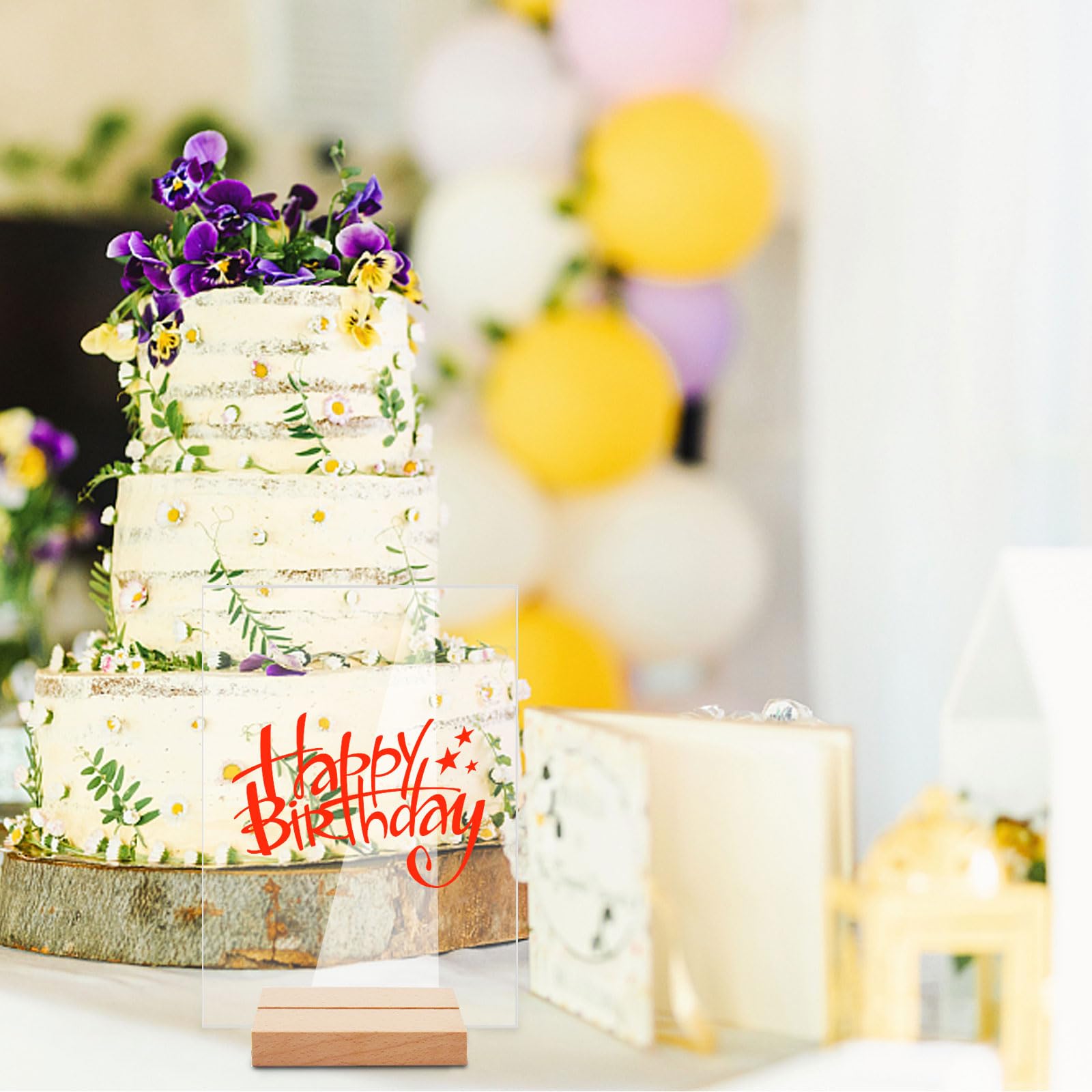 Lot de 20 Numéro de Table Mariage en Acrylique avec Support en Bois, Panneaux Transparent Réutilisable pour Noms D'invités, Numéros de Table pour Décoration de Fête de Mariage, événement