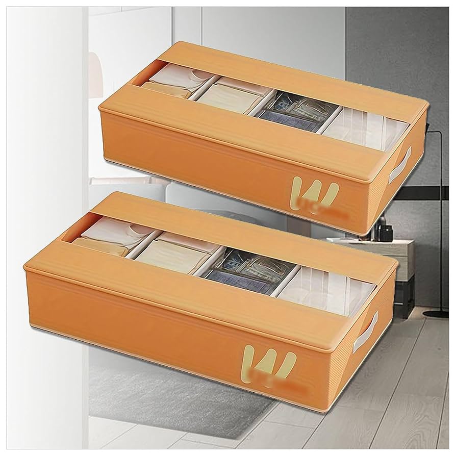 Amazon｜ベッド下収納 折りたたみ可能、5つの調節可能な仕切り