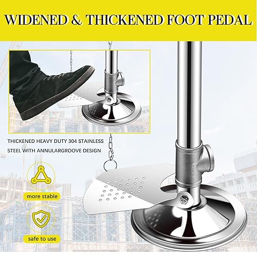 Miniatura 6 de Yaocom Estación de lavado de ojos Estación de lavado de ojos montada en pedestal Flujo de agua ajustable Operación manos libres Unidades de lavado