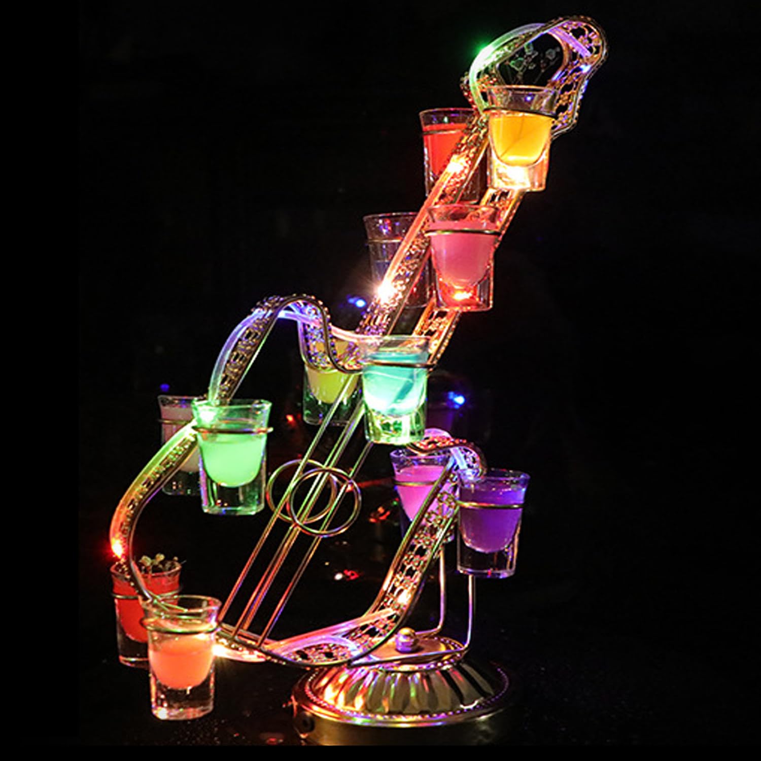 Rechargeable LED Wine Glass Display Stand,Shot Glass Holder Display Stand B