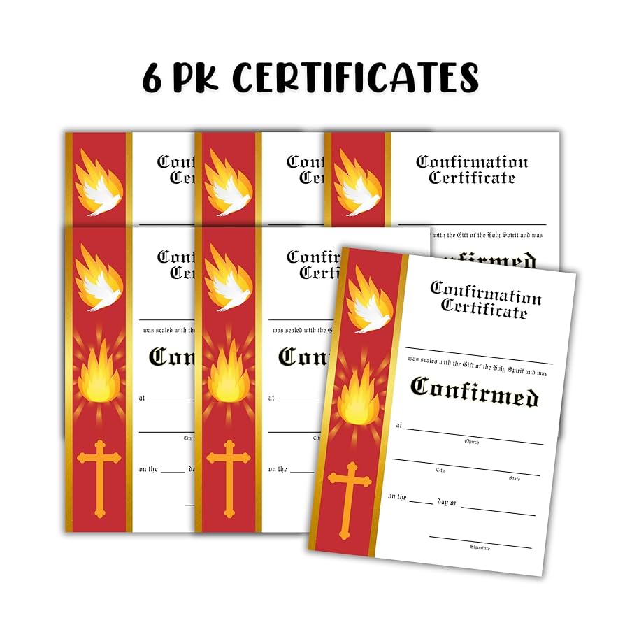 amazon-com-lashicorn-catholic-confirmation-certificate-banner-line-6-pk-8-5x11-first-holy-communion-paper-cards-bulk-gift-of-the-holy-spirit-religious-mass-card-sacraments-church-linen-vertical-red-border for Free Printable Catholic Confirmation Cards Amazon.com : Lashicorn Catholic Confirmation Certificate Banner Line | 6 pk 8.5x11” First Holy Communion Paper Cards Bulk Gift of The Holy Spirit Religious Mass Card Sacraments Church (Linen Vertical Red Border) : for Free Printable Catholic Confirmation Cards