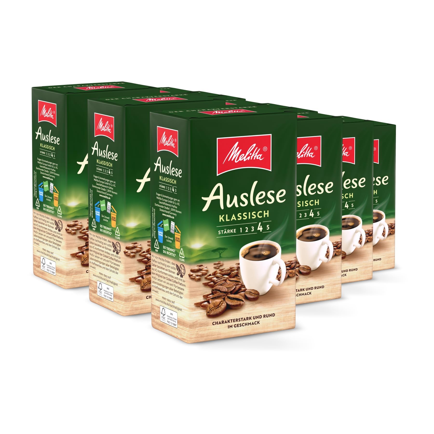 Melitta | Filter-Kaffee Pulver Auslese 12 x 500 g, gemahlen
