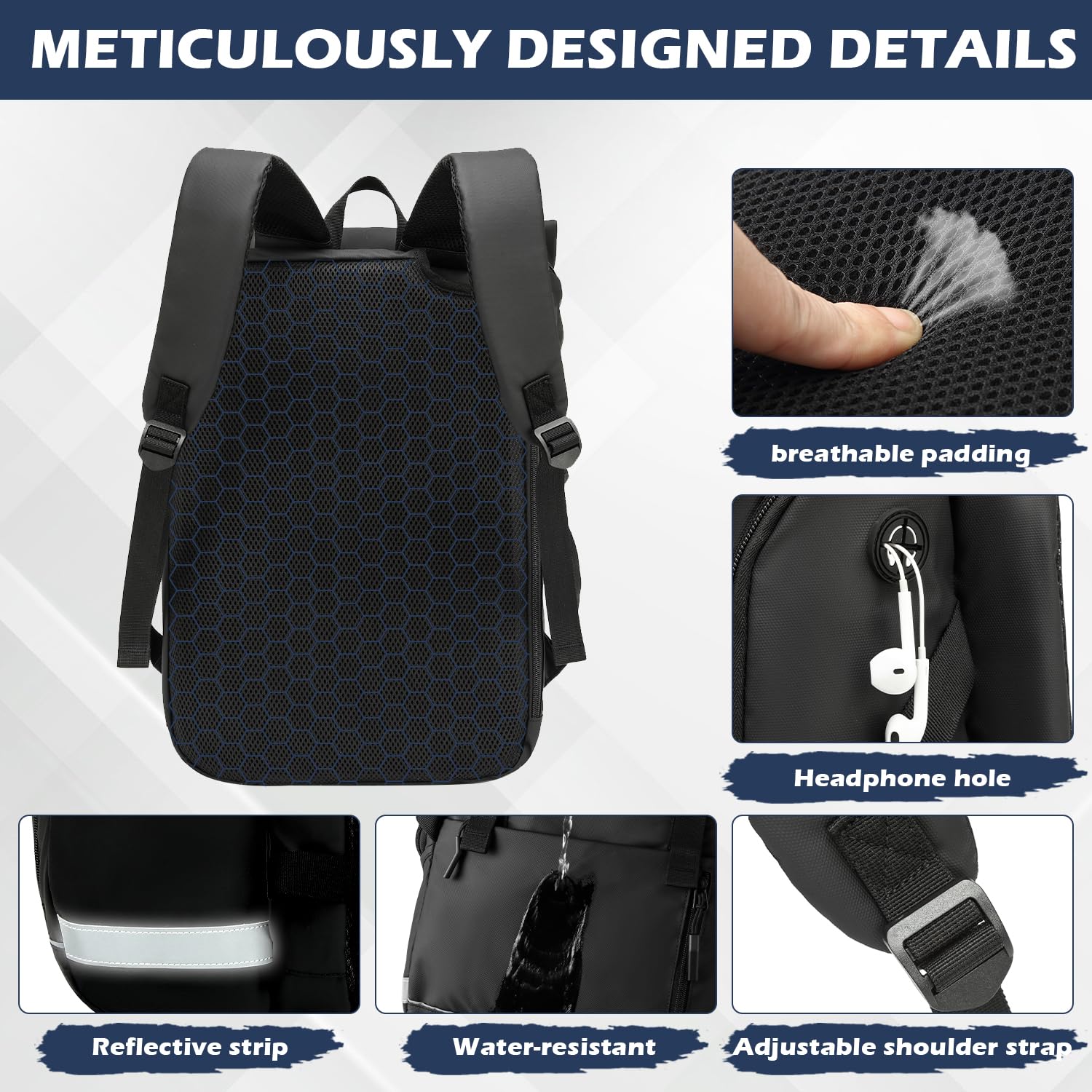 Tennistasche für Herren Damen Tennisrucksack mit Schuhfach ultra leichter Tennis Schlägertasche Padel Tasche für Badminton Pickleball Squash (Schwarz)
