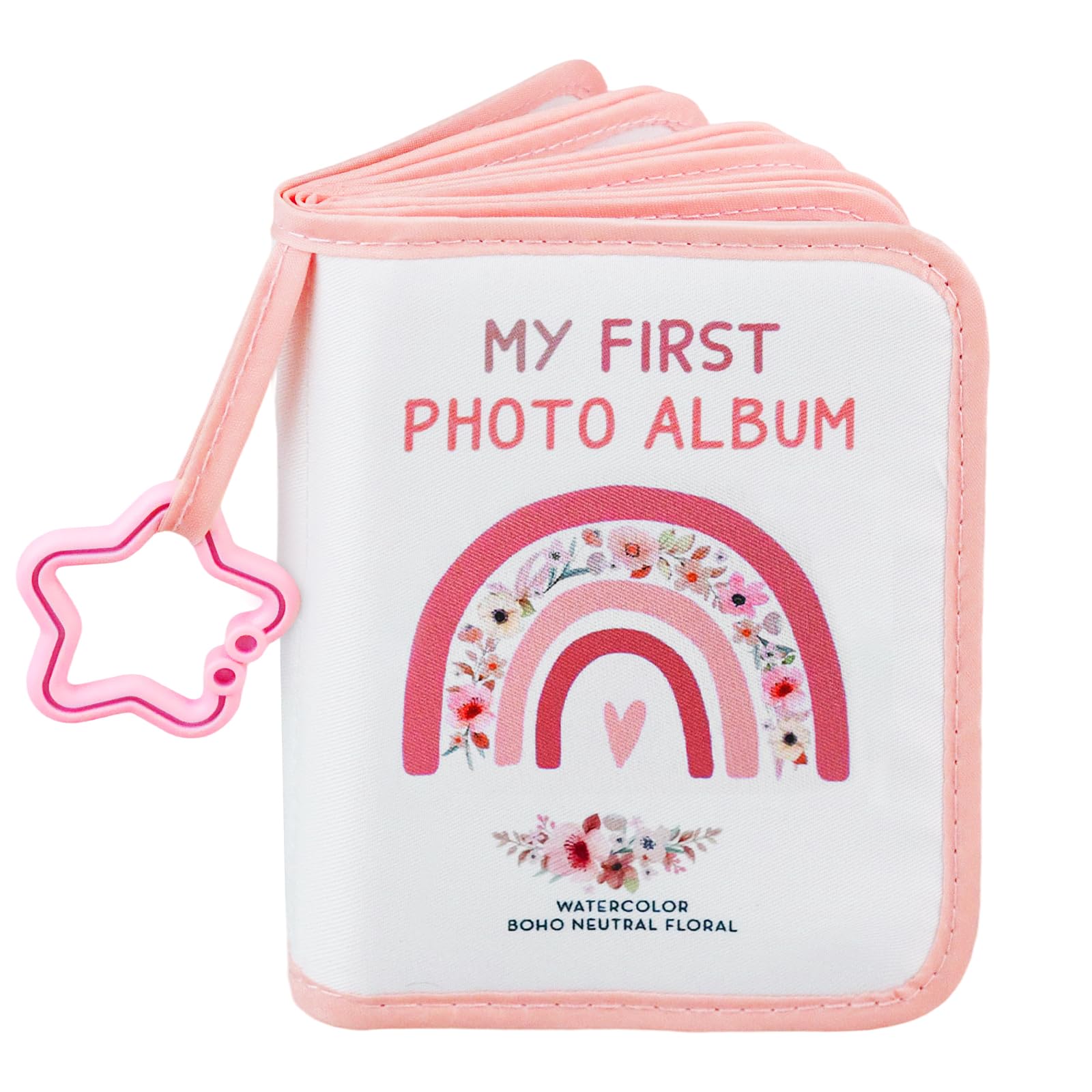Baby's My First Album na zdjęcia, miękka książka ze zdjęciami, boho, tęczowy album fotograficzny dla niemowląt, z bezpiecznym lustrem, album pamięci, prezent dla noworodków, małych dzieci i