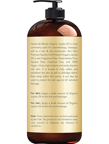 Miniatura 2 de Handcraft - Aceite de jojoba 16 onzas líquidas aceite de jojoba 100 puro y natural para piel cara y cabello aceite de jojoba antienvejecimiento